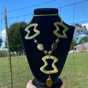 Green and Gold Statement Necklace